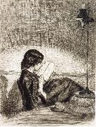 James Abbott McNeil Whistler, Reading by Lamplight